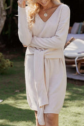 Chicindress Casual Sweater with Half Belt